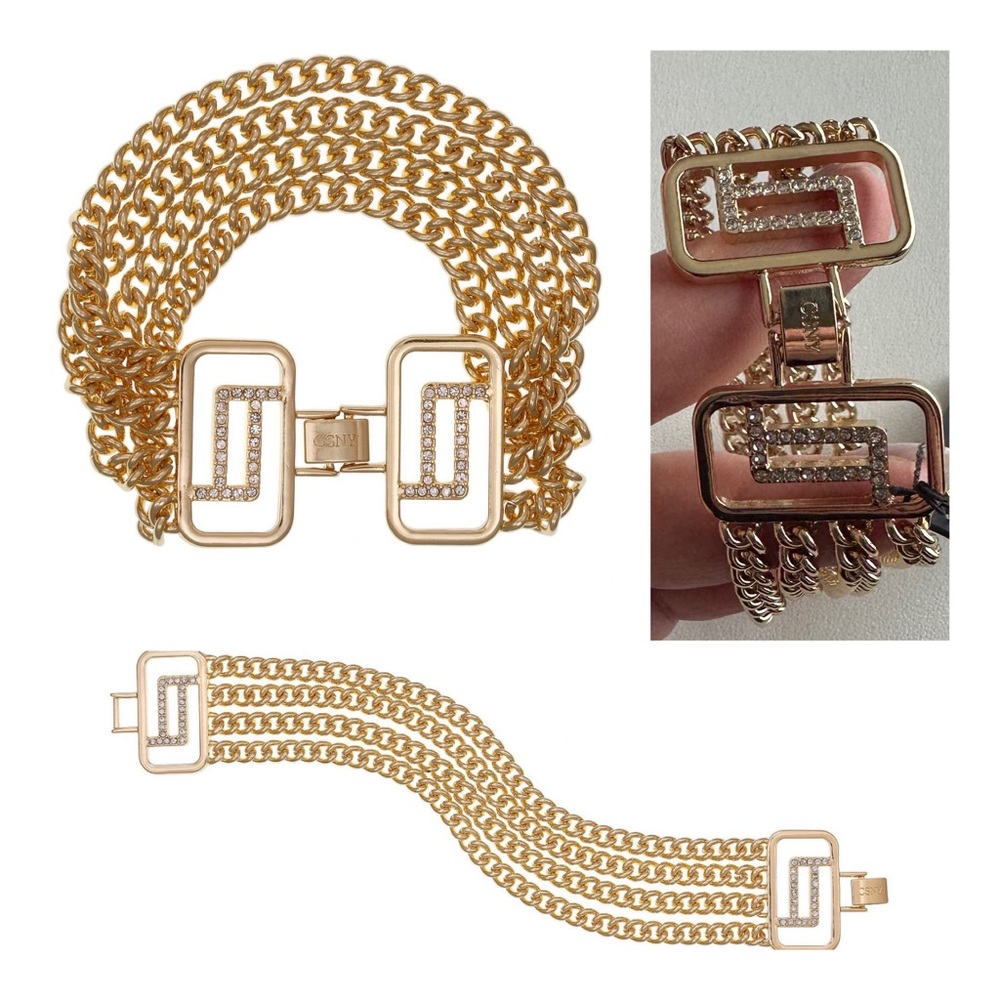 Gold Tone Chain Clasp Bracelet